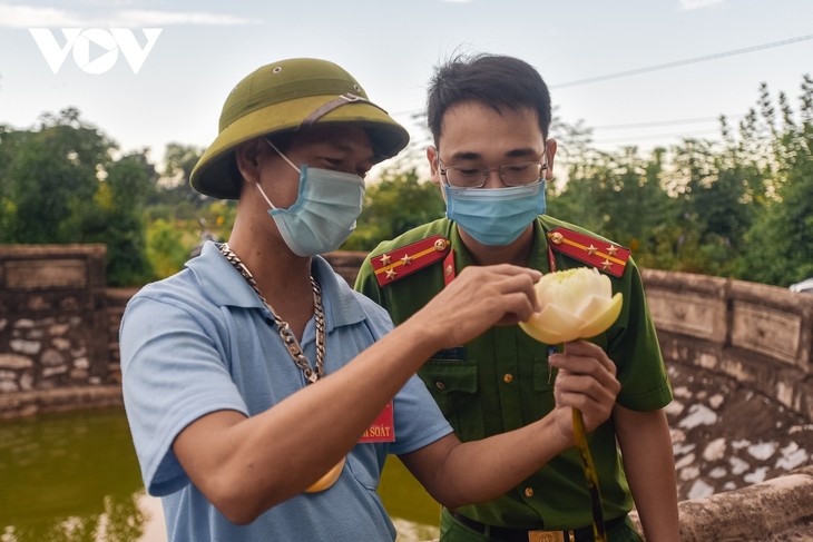 Công an huyện Ứng Hòa lội đầm hỗ trợ bà con thu hoạch sen - ảnh 11