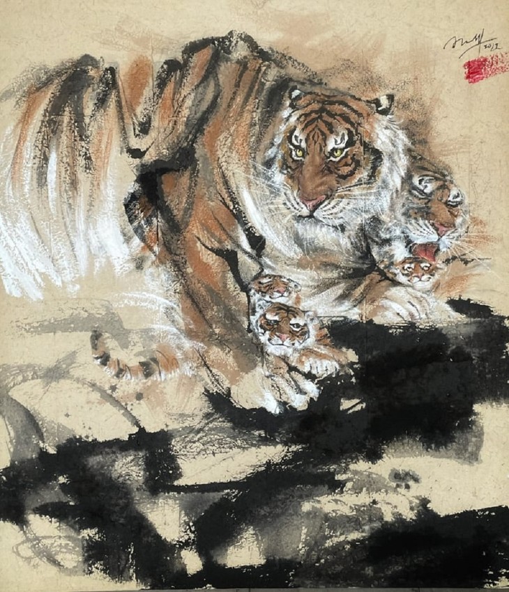 Năm Nhâm Dần ngắm tranh Hổ sinh động qua bút pháp của họa sĩ Nguyễn Đoan Ninh - ảnh 7