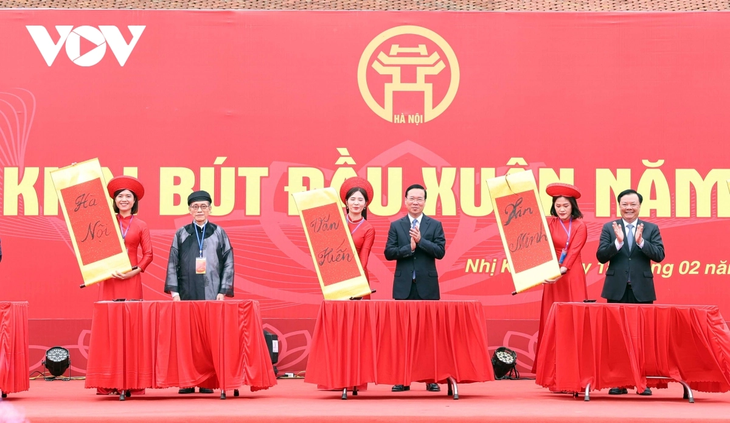Chủ tịch nước Võ Văn Thưởng dự khai bút đầu xuân tại Hà Nội - ảnh 1