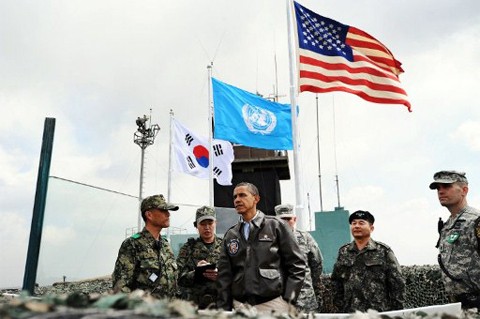 朝鲜谴责美韩联合军演用朝鲜国旗做靶子 - ảnh 1