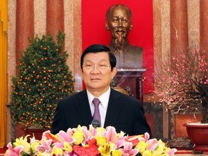 越南国家主席张晋创发表新年贺词 - ảnh 1