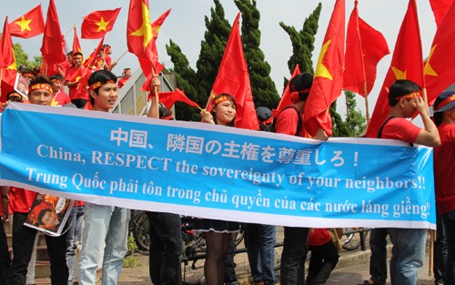 旅居日本越南人举行游行反对中国 - ảnh 1