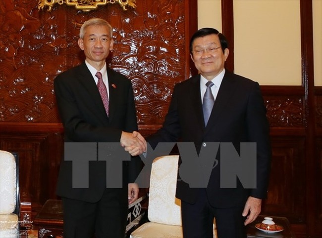 越南国家主席张晋创会见前来辞行拜会的泰国驻越大使潘雅拉克 - ảnh 1