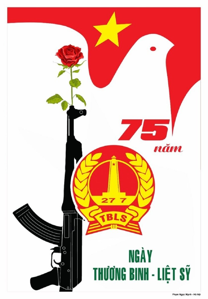 越南荣军烈士节75周年宣传画 - ảnh 14
