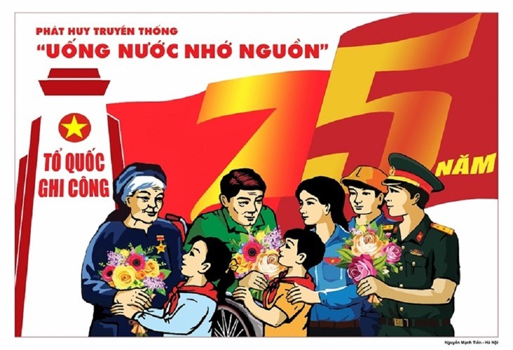 越南荣军烈士节75周年宣传画 - ảnh 4