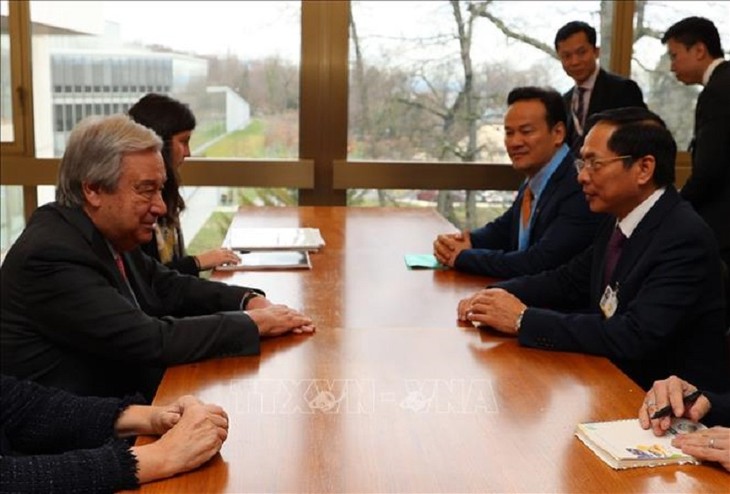 越南外交部长裴青山在日内瓦会见联合国和其他国家领导人 - ảnh 1