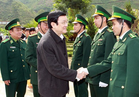 Presiden Vietnam Truong Tan Sang melakukan kunjungan kerja di provinsi Lai Chau - ảnh 1
