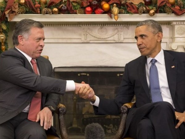 Presiden Amerika Serikat dan Raja Jordania berbahas tentang situasi Timur Tengah - ảnh 1