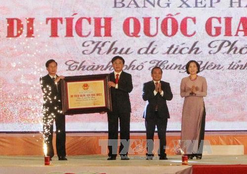 Zona cagar peninggalan Pho Hien, provinsi Hung Yen menerima piagam pengakuan sebagai cagar nasional istimewa - ảnh 1