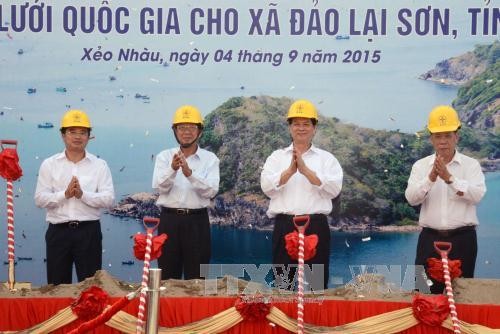 Spatenstich für Stromnetzversorgung in der Inselgemeinde Lai Son in Kien Giang - ảnh 1