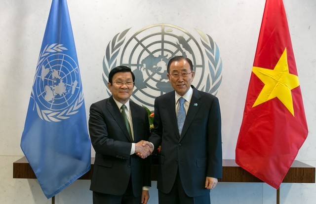 Staatspräsident Truong Tan Sang trifft UN-Generalsekretär Ban Ki-moon - ảnh 1