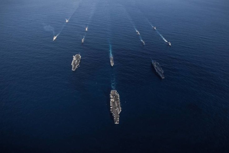 USA, Japan und Südkorea führen gemeinsame Militärmanöver durch - ảnh 1