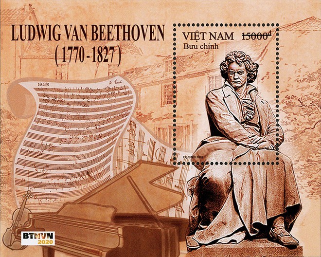 Herausgabe des Briefmarkensets über den talentierten Komponisten Beethoven - ảnh 1