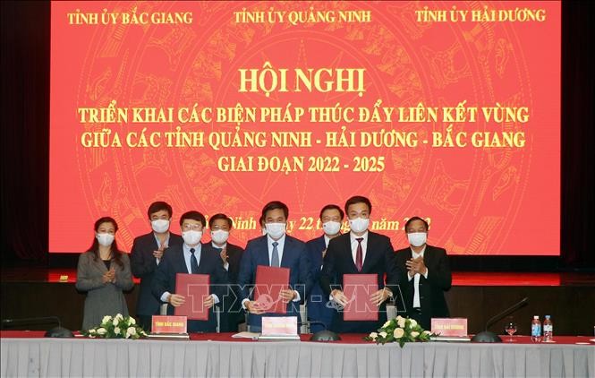 Drei Provinzen Quang Ninh, Hai Duong und Bac Giang fördern regionale Zusammenarbeit - ảnh 1