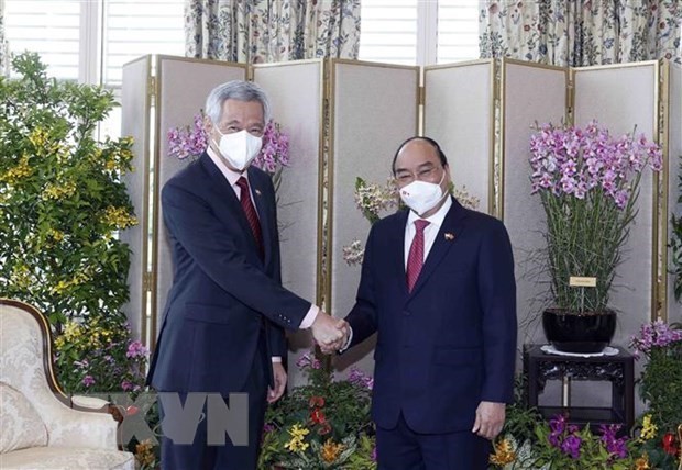 Singapur-Besuch des vietnamesischen Staatschefs legt Fundament für beide Länder zum Vorbild in Südostasien - ảnh 1