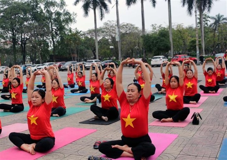 Mehr als 500 Menschen nehmen am Yoga-Festival in Ha Nam teil - ảnh 1