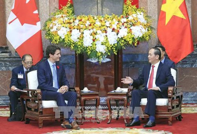越南国家主席陈大光会见加拿大总理特鲁多 - ảnh 1