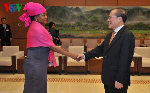 Parlamentspräsident Nguyen Sinh Hung empfängt Vorsitzende des südafrikanischen Unterhauses - ảnh 1