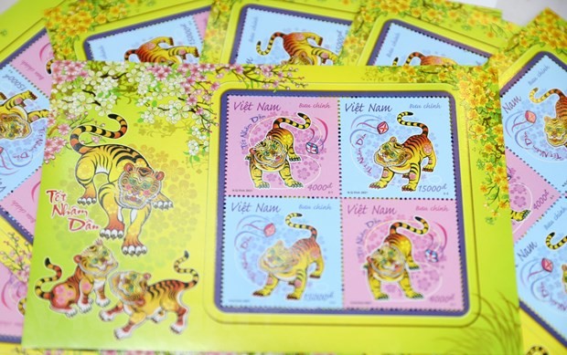 Veröffentlichung der Briefmarken zum Neujahr des Tigers 2022 - ảnh 1
