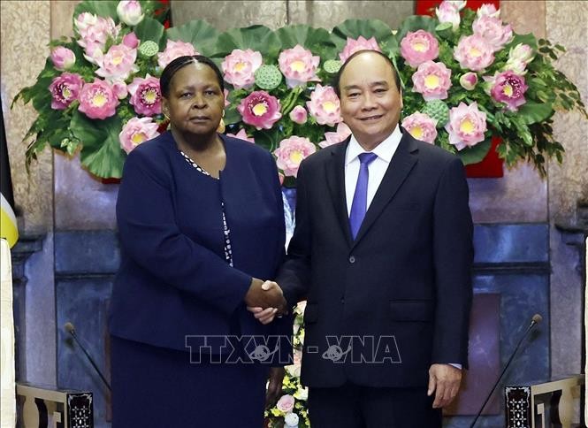 Staatspräsident Nguyen Xuan Phuc empfängt die mosambikanische Parlamentspräsidentin Esperança Bias - ảnh 1