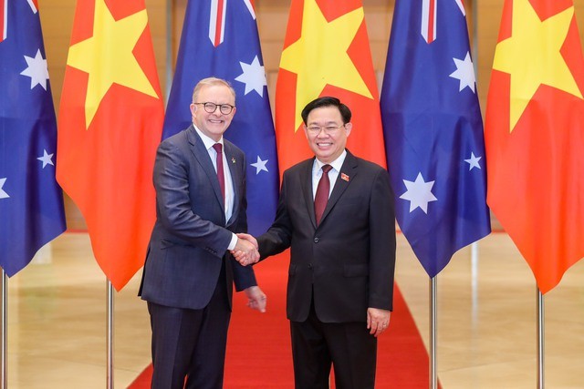 Parlamentspräsident Vuong Dinh Hue trifft sich mit dem australischen Premierminister Albanese - ảnh 1