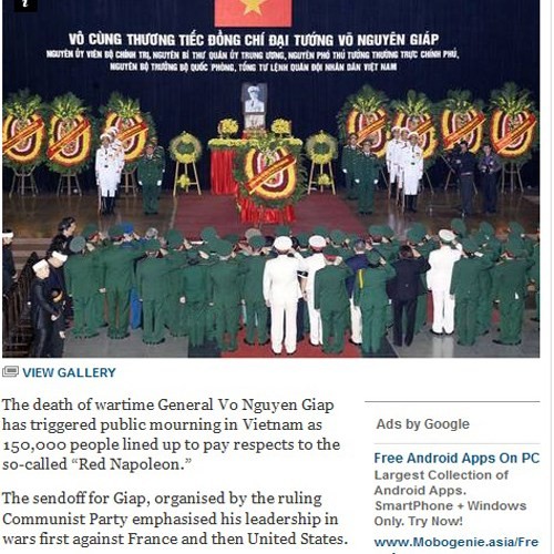 Kalangan pers memberitakan upacara pemakaman Jenderal Vo Nguyen Giap - ảnh 1