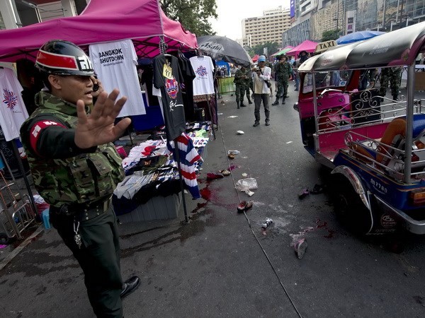 Ledakan besar di tempat demonstrasi di Ibukota Bangkok menimbulkan banyak korban - ảnh 1