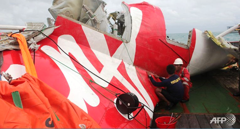 Bagian ekor pesawat terbang QZ 8501 dari maskapai  AirAsia telah diangkat - ảnh 1