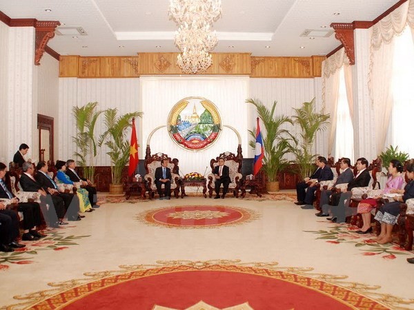 Pimpinan Republik Demokrasi Rakyat Laos menerima delegasi tingkat tinggi kota Ho Chi Minh - ảnh 1