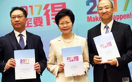 Pemerintah Hongkong (Tiongkok) mengumumkan rencana pemilu menurut prinsip satu orang satu suara. - ảnh 1