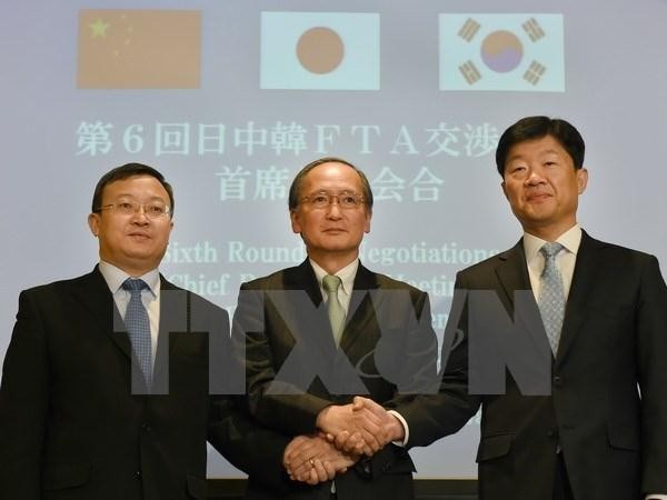 Republik Korea, Tiongkok dan Jepang melakukan putaran perundingan baru tentang FTA trilateral - ảnh 1