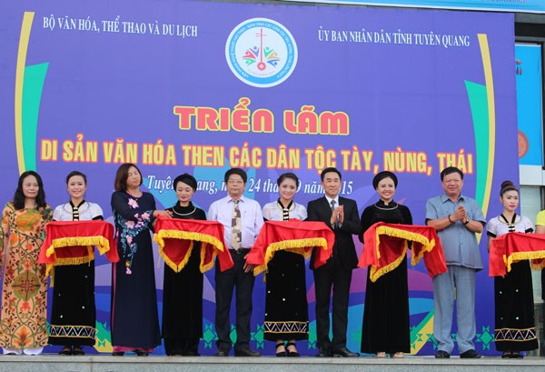 Acara pembukaan pameran “Pusaka budaya Then dari etnis-etnis minoritas Tay, Nung dan Thai di Vietnam” - ảnh 1