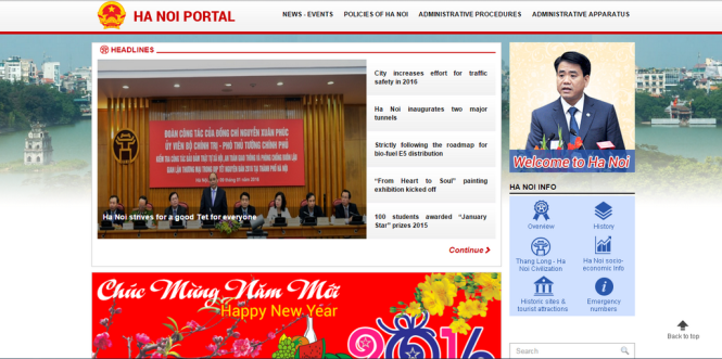 Portal komunikasi kota Hanoi mempunyai antarmuka bahasa Inggris - ảnh 1