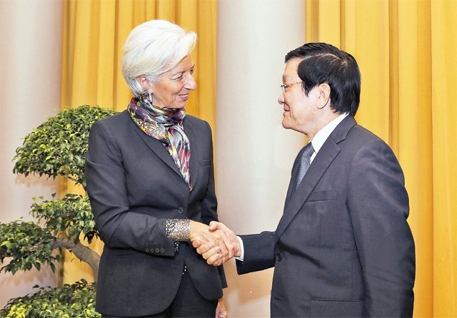 Presiden Vietnam, Truong Tan Sang menerima Presiden IMF - ảnh 1