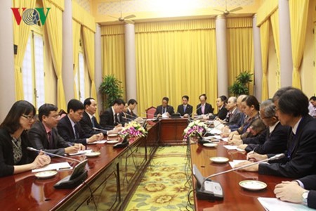 Presiden Vietnam  menerima  Wakil Ketua Dewan Pendorongan Diplomasi Rakyat Jepang - ảnh 1