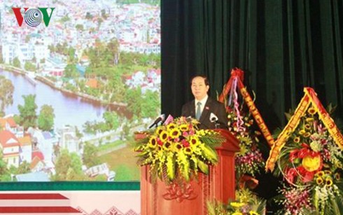 Presiden Tran Dai Quang menghadiri upacara peringatan ultah ke 185 berdiri-nya provinsi Lang Son - ảnh 1