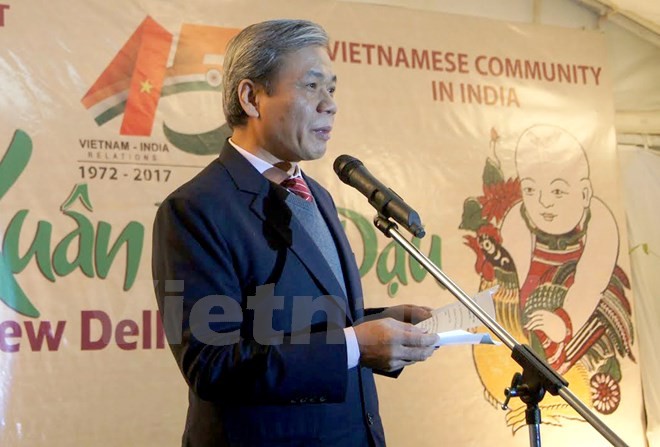 Kedutaan Besar Vietnam di India memperingati ultah ke-45 penggalangan hubungan diplomatik Vietnam-India - ảnh 1