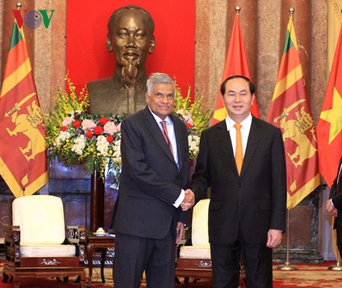 Presiden Vietnam, Tran Dai Quang menerima PM Sri Lanka, Ranil Wickremesinghe - ảnh 1