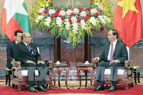  Presiden Vietnam, Tran Dai Quang menerima Ketua Parlemen Myanmar, Mahn Win Khaing Than - ảnh 1