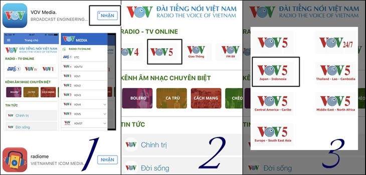 Cara menggunakan fitur “VOV Media” untuk mendengarkan acara VOV di ponsel pintar dan tablet - ảnh 1
