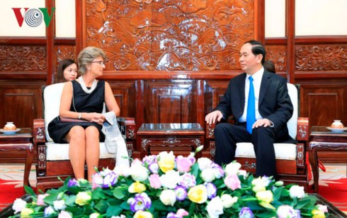  Presiden Vietnam Tran Dai Quang menerima Dubes berbagai negara di Vietnam - ảnh 1
