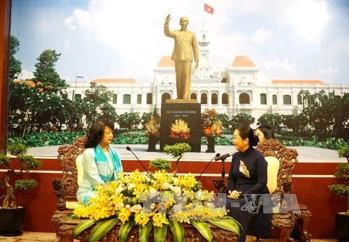  Pemimpin Kota Ho Chi Minh menerima Ketua KTT Wanita Global - ảnh 1