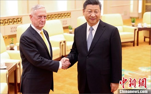 Presiden Tiongkok, Xi Jinping menerima Menhan AS, James Mattis - ảnh 1