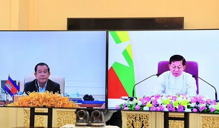 PM Kamboja Dorong Pelaksanaan Kesepakatan Lima Butir ASEAN tentang Myanmar - ảnh 1