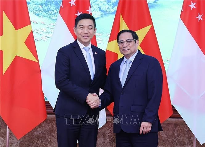 PM Pham Minh Chinh Terima Ketua Parlemen Singapura, Tan Chuan-Jin - ảnh 1