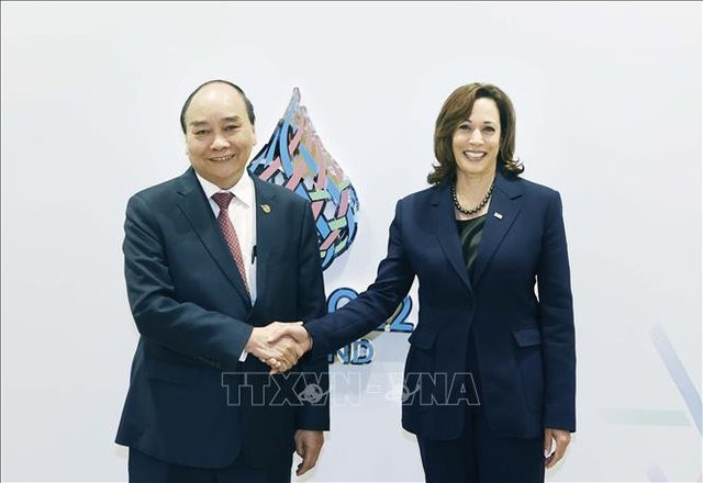 Presiden Nguyen Xuan Phuc Menemui Wapres AS, Kamala Harris - ảnh 1