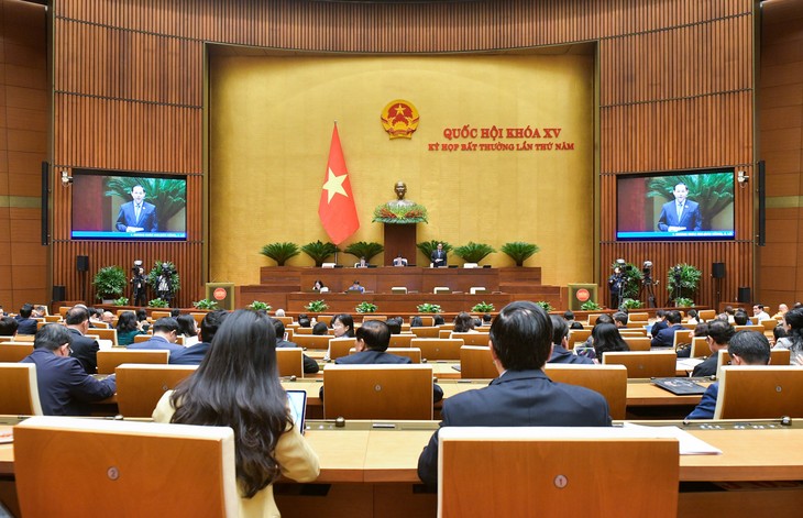 MN Vietnam Bahas Rancangan Resolusi tentang Beberapa Mekanisme, Kebijakan Khusus dalam Pelaksanaan Target-Target Nasional - ảnh 1