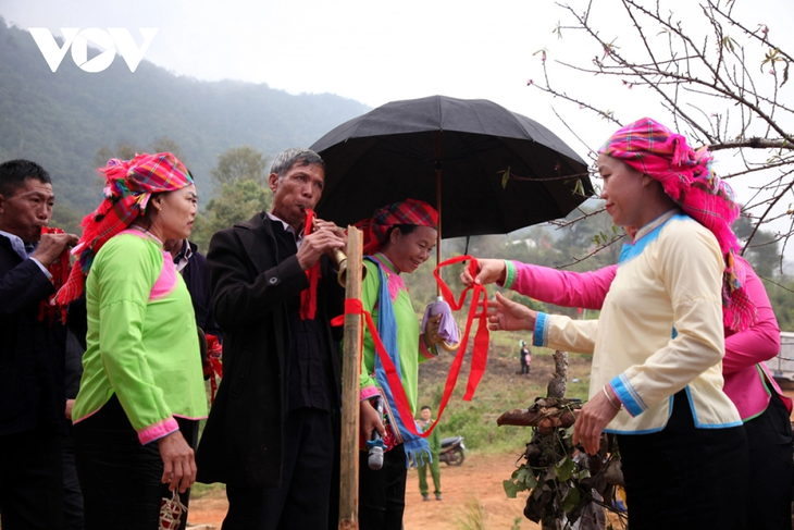 Uniknya Acara Menjemput Pengantin Perempuan dari Warga Etnis Minoritas Giay di Provinsi Lai Chau - ảnh 14