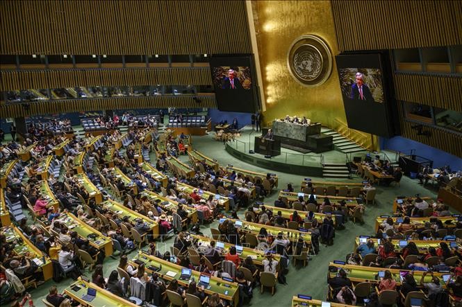 MU PBB Lanjutkan Sidang Darurat Istimewa tentang Situasi Palestina - ảnh 1
