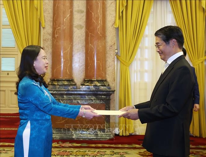 Penjabat Presiden Vietnam, Vo Thi Anh Xuan Menerima Dubes Jepang - ảnh 1